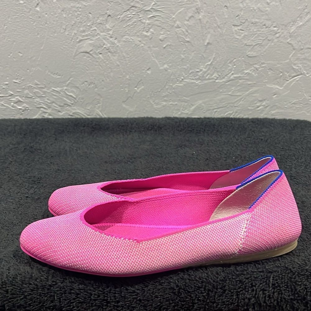 🔥 ROTHY’S Flats Square Toe Slipper Loafers -RETIRED Strawberry Ice Color -Sz 8. - Picture 2 of 11